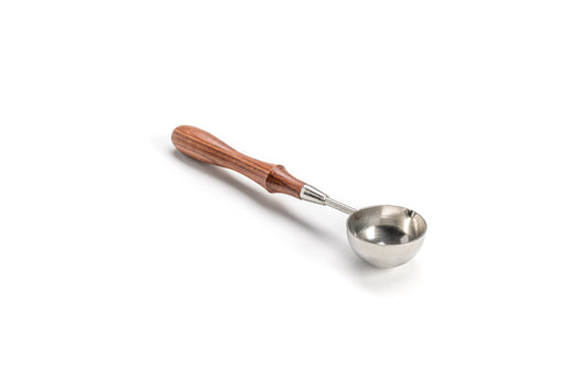 Brown Wood Handle Stainless Steel Melting Spoon