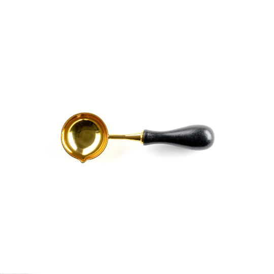 Black Handle Gold Melting Spoon