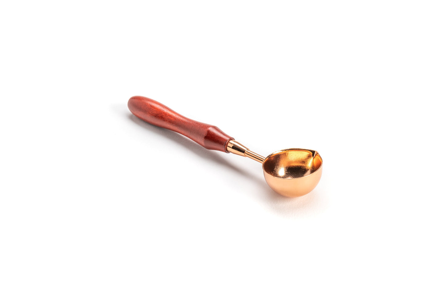 Mahogany Red Wood Stained Handle With Rose Gold Melting Spoon