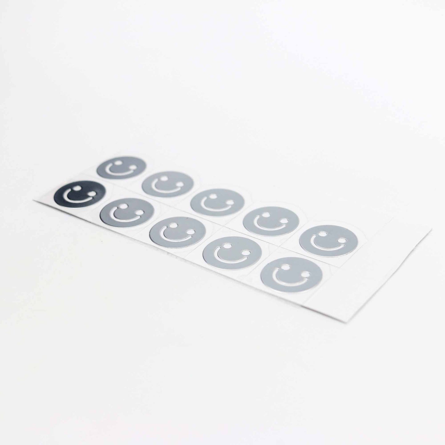 Silver Smiley Face Sticker