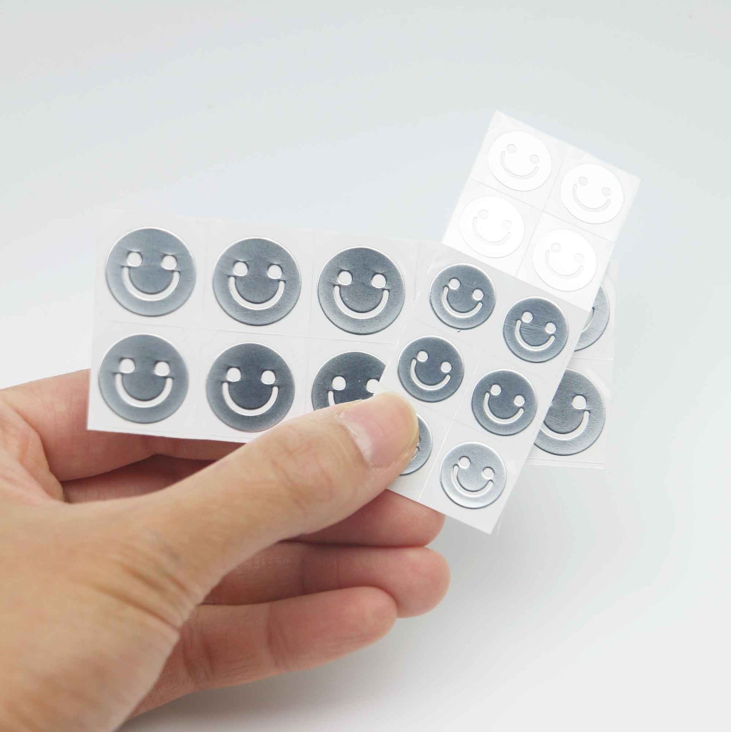 Silver Smiley Face Sticker