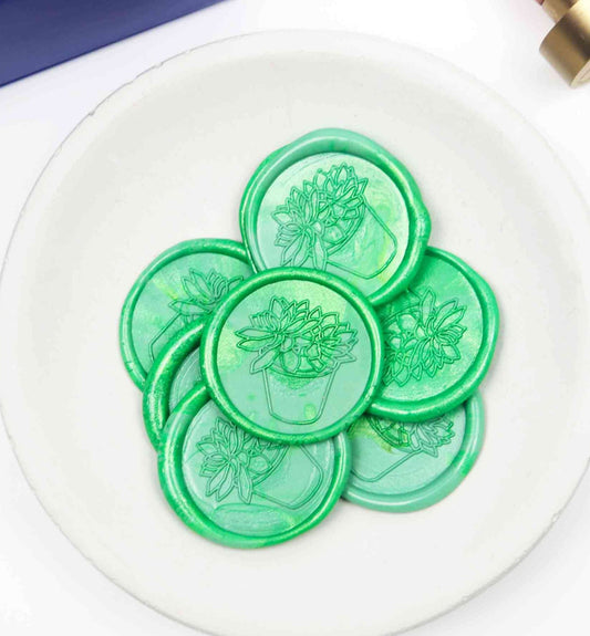 Succulent Wax Seal Stickers
